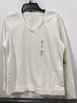 Made For Life Women's Fleece Shirt Size PM Ivory (11-TW-275) • $7.16