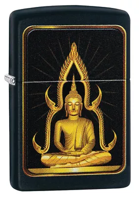 Zippo Lighter Black Matte Buddha Temple (99382) Gift Boxed - Au Stock ! • $48.97