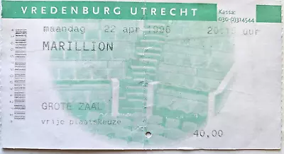 Marillion 1996 Original Used Concert Tour Ticket Live Music Utrecht Holland • £11.97