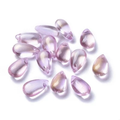 £3.89 • Buy 15x Teardrop Glass Beads Charms Pear Shaped Jewellery Making Craft 13.5mm X 8mm