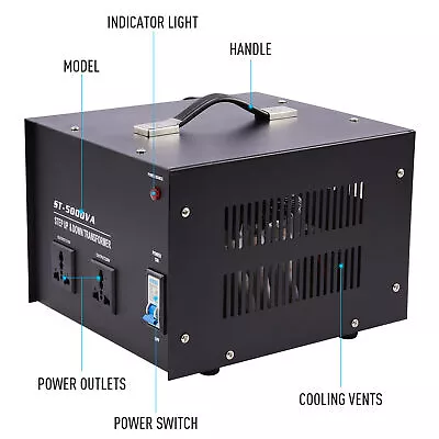 $88.99 • Buy 5000W Step Up/ Down 220v To 110v Electrical Power Voltage Converter Transformer