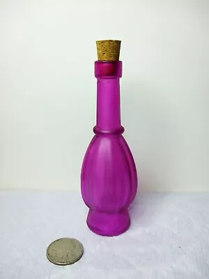 Depression Glass Fuchsia Medicine Bottle With Cork Stopper - Morey Glass Co • $14