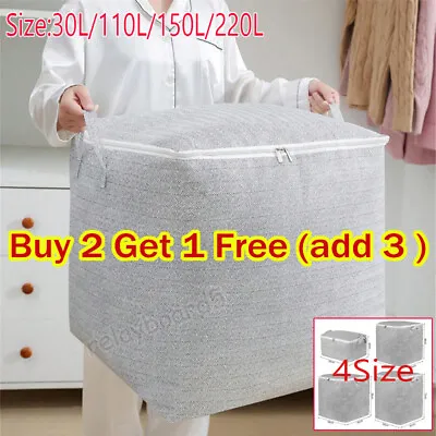 UK Storage Organizer Bag Zipper Box For Quilt Pillow Toys Clothes Blanket Duvet • £3.99