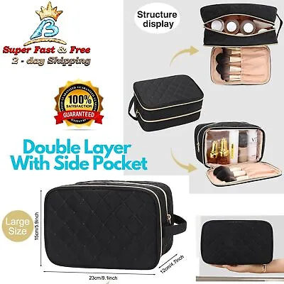 Makeup Bag Cosmetic Case Storage Toiletry Pouch Accessories Organizer Travel Kit • $18.07