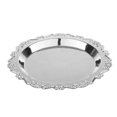 Fruit Dish Plates Tray Metal Jewelry Lunch Tray For Tea Food • £12.52