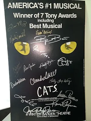 $36 • Buy CATS Broadway Winter Garden Musical Poster Window Lobby Card Signed 1998-99