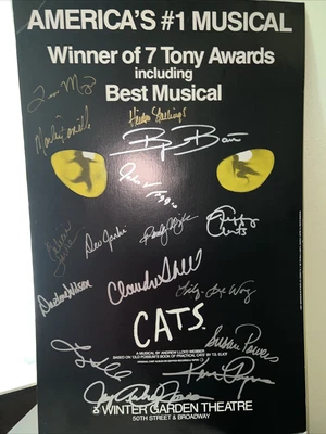 $36 • Buy CATS Broadway Winter Garden Musical Poster Window Lobby Card Signed 1998-99