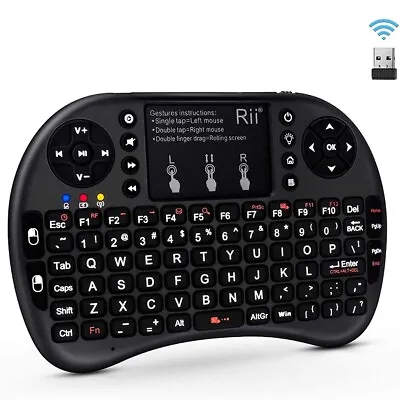 (Upgraded)Rii I8+ 2.4GHz Mini Wireless Keyboard With Touchpad QWERTY LED Backlit • $65.99