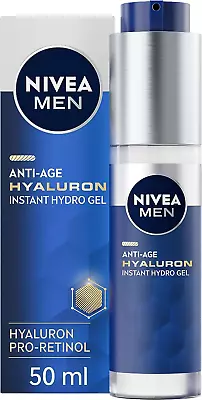 NIVEA MEN Anti-Age Hyaluron Face Moisturising Gel (50Ml) Men'S Moisturiser  • £8.95