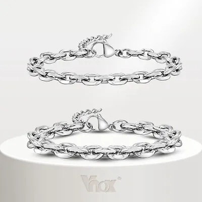 Vnox 7mm/9mm Anchor Chain Bracelets For Men Women Classic Rolo Link Wristband • $8.99