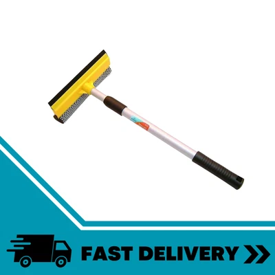 £7.99 • Buy Extendable Squeegee Window Cleaner Telescopic Wiper Sponge Head Rubber Handle