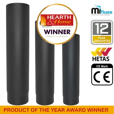 £23.10 • Buy Vitreous Enamel Stove Pipe Matt Black Stove Pipe Various Sizes HETAS APPROVED