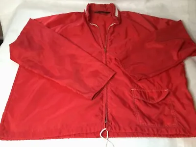 Vintage Sears Nylon Red Mens L Windbreaker Jacket. Packable Hood. • $12.50