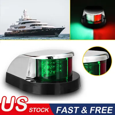 LED Marine Boat Yacht Bow Ship Deck Navigation Light Nav Lamp 12V 3W Green +Red • $13.99