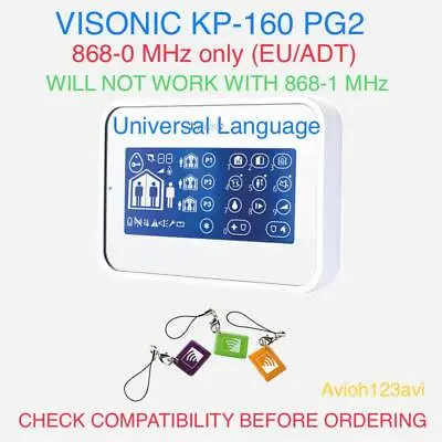 Visonic KP-160 White Touch Screen Keypad Proximity Reader PowerMaster Alarm  • $50