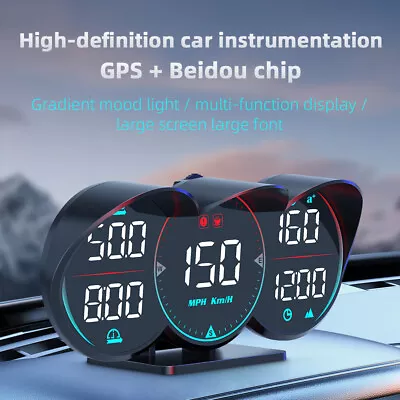 Universal GPS LCD Speedometer Car HUD Gauge Digital Head UP Display Odometer UK • £25.79