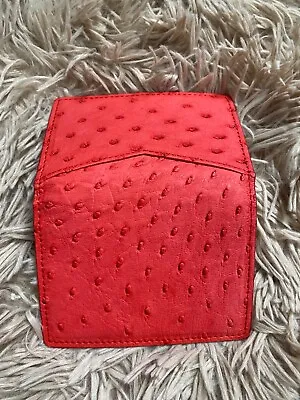 Red Belly Ostrich Leather Credit Card Holder DOUBLE SIDE Genuine (any Colors) • $70