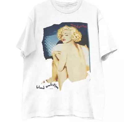 MADONNA - THE CELEBRATION TOUR 2023 BLOND AMBITION T-SHIRT SIZE LARGE New -small • £45