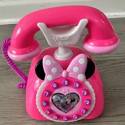 Disney Minnie Mouse Pink Telephone Happy Helpers Talking/Lights Toy Works! • $9.99