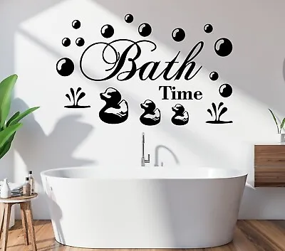 £17.99 • Buy Bath Time Wall Art Stickers Bubble Bathroom Home Décor Vinyl Decals DIY Quotes