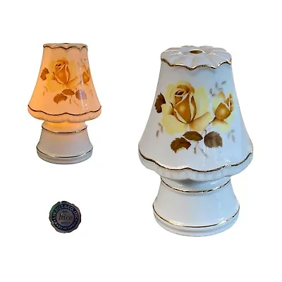 I.W. Rice  Yellow Rose  Table Lamp Corded Night Light Japan Vintage - (1960s) • $35