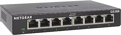 8 Port Gigabit Ethernet Unmanaged Switch GS308 Home Network Hub Office Ethernet  • $27.75
