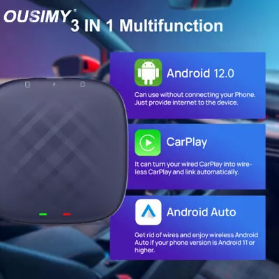 New Wireless CarPlay Ai Box Android 13 Wireless Android Auto Adapter 8+128G • $196.45