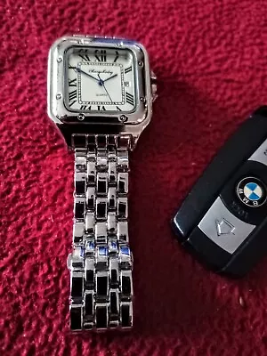 £18.74 • Buy Watch Square Stainless Steel Silver Mens (or Ladies)  Quartz 37mm