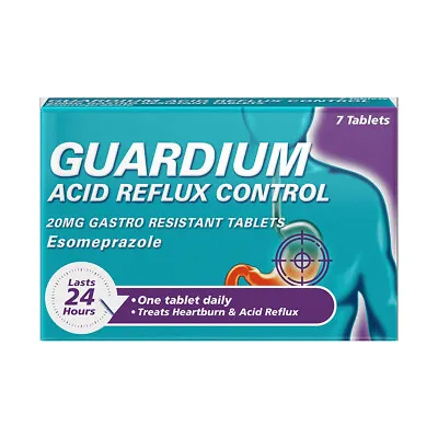 Guardium Acid Reflux Control 20mg - 7 Tablets | Heartburn Relief • £8.29