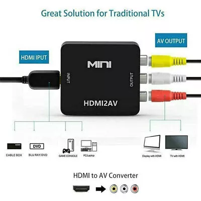 1080P HDMI To AV RCA Mini Composite Audio Video AV CVBS Adapter Converter For TV • $11.99