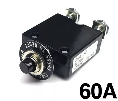 NEW 60 Amp Push Button Thermal Circuit Breaker 12-50V DC 125-250V Volt AC 60A • $19.95