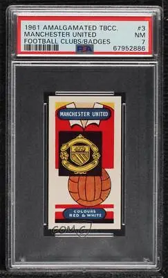 1961 Amalgamated Football Clubs And Badges Tobacco Manchester United #3 PSA 7 • $109.50