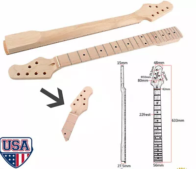 22 Frets CA Maple Electric Guitar Neck For ST Strat 380mm Radius 56mm Heel USA • $46.01