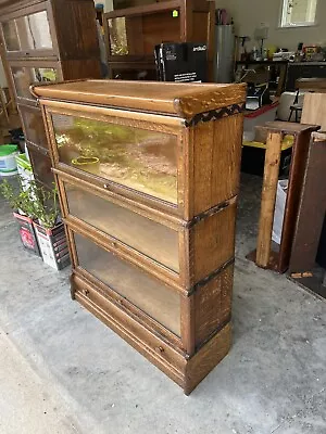 Antique Macey Oak Barrister Stacking Lawyer's 3 Sectional Bookcase • $759