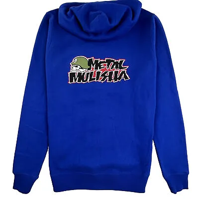 Metal Mulisha Hoodie Mens Large OG Icon Full Zip Jacket Pockets Motocross Blue • $33.71