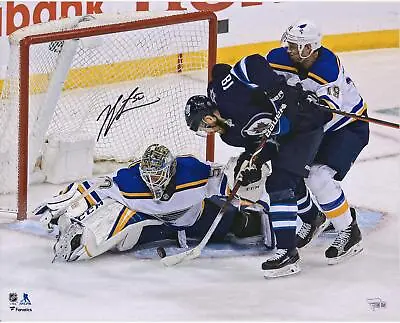 Jordan Binnington Blues Signed 16 X 20 2019 SC Playoffs G1 Preserving Save Photo • $99.99