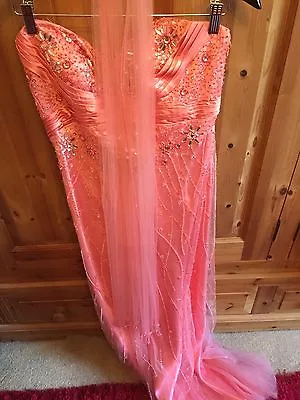 Ladies Ball Gown Prom Dress Yve Lon Don Size Xl With Scarf Size 12 To 14 • £60