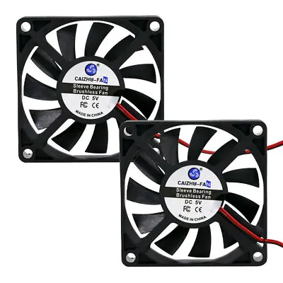 2pcs 7015 Fan 70mmx70mmx15mm Mini Square Brushless Cooling Fan For PC 3D Printer • £5.69