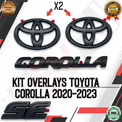 🔥🔥🔥Matte Black OVERLAY EMBLEM Fit 2020-2023 TOYOTA COROLLA SE PT948-02201-02 • $58