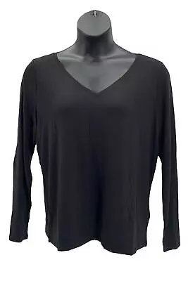 G By Giuliana EcoLuxe Jersey Knit Long-Sleeve Tee Black • $16.49