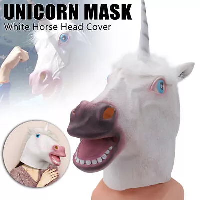 2023 Horse Head Mask Halloween Costume Cosplay Fancy Dress Party HOT UK Stocks • £9.90