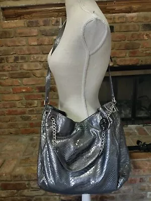 Michael Kors Tote Bag Silver Snake Embossed • $30