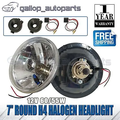 For Patrol MQ GQ Y60 Headlight 60W/55W Kit 7  Round Lamp Halogen H4 New • $41.22