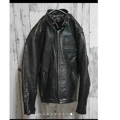 $346 • Buy Schott 141 Cafe Racer Leather Jacket 36 Black Motorcycle Authentic From Japan