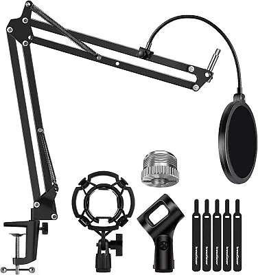 InnoGear Adjustable Microphone Stand With Mic Pop Filter Windscreen Boom Arm • £7