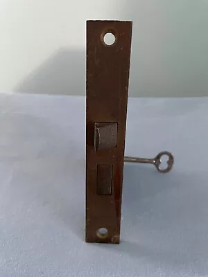 Antique Brass Corbin Door Mortise Latch Lock And Key P4 • $34