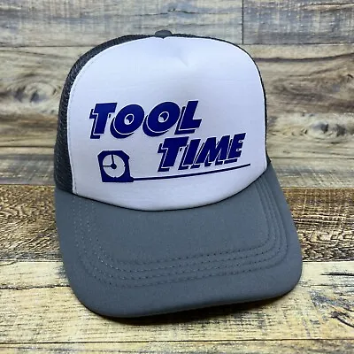 Home Improvement Tool Time Mens Trucker Hat Grey Snapback 90s Retro TV Ball Cap • $19.99