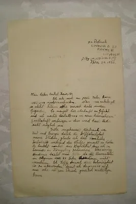 Jewish Judaica Rabbi Letter Signed Signature 1932 Lithuania Kaunas Linkuva קובנה • $38