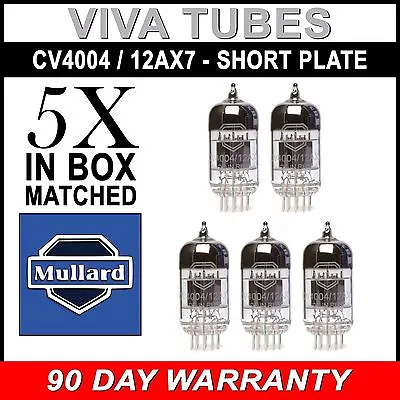 New Gain Matched Quintet (5) Mullard Reissue CV4004 / 12AX7 Low Noise Tubes • $151.62