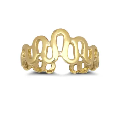 Swirly Toe Ring 9ct Yellow Gold • £70.33